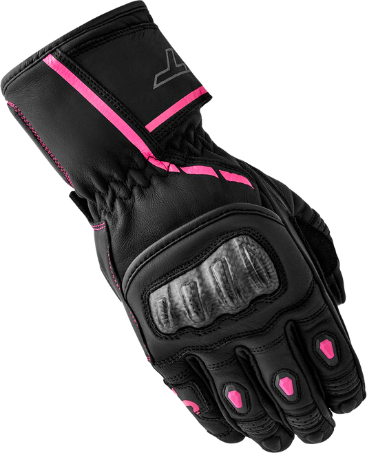 S1 D3O LADIES GLOVE BLACK/PINK LEATHER XL