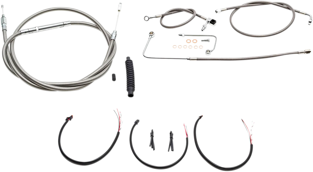Complete Stainless Braided Handlebar Cable/Brake Line Kit — Cable Kit