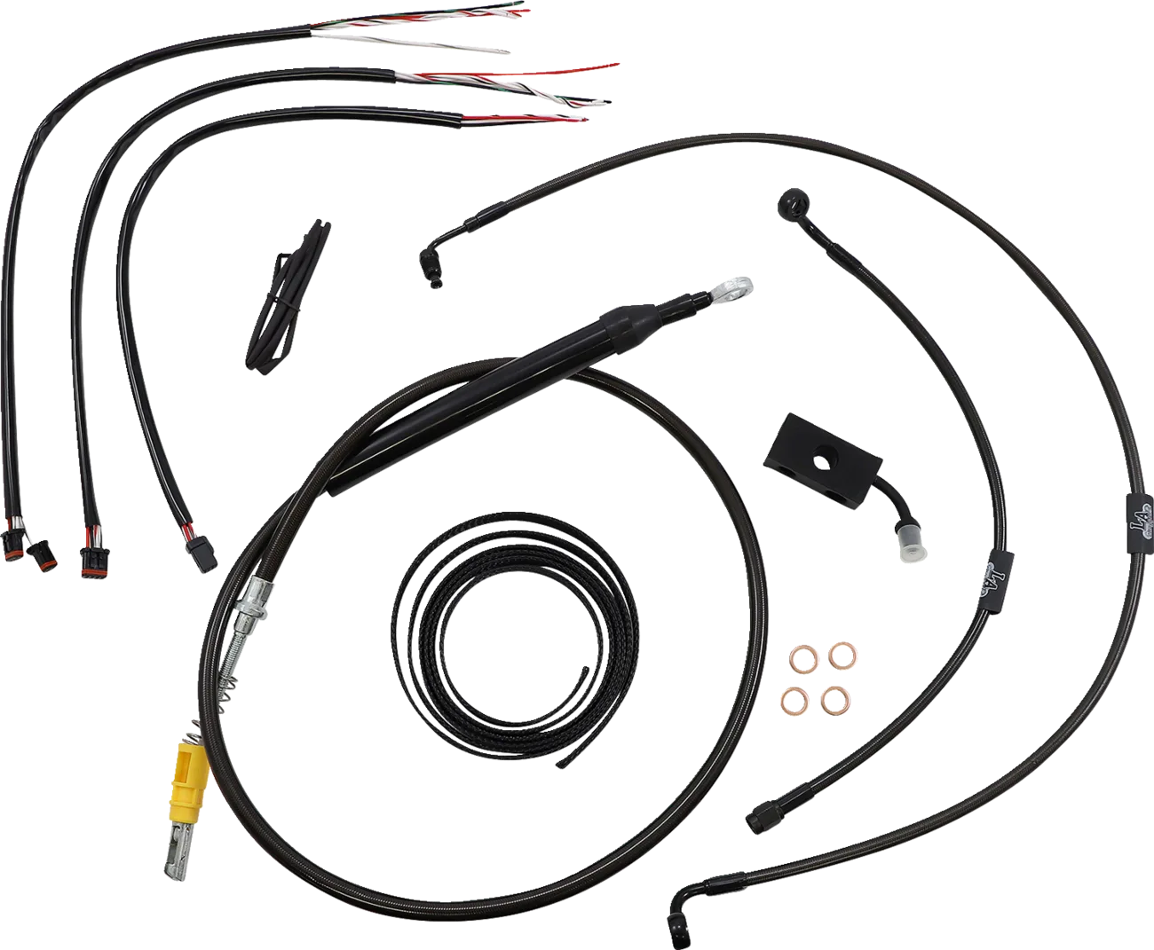 Complete Midnight Braided Handlebar Cable/Brake Line Kit — Standard