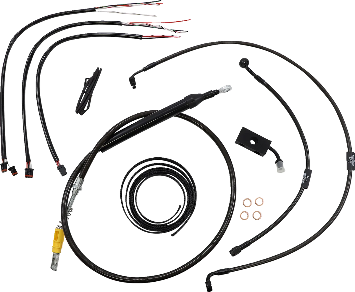Complete Midnight Braided Handlebar Cable/Brake Line Kit — Standard