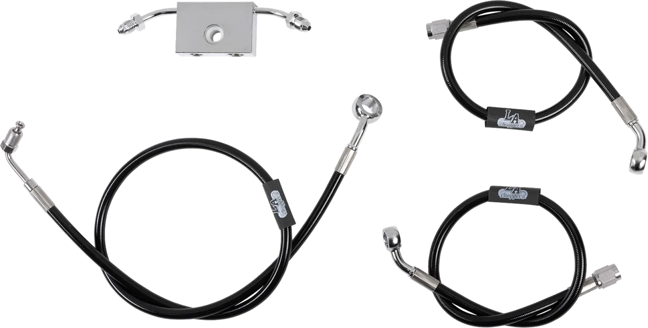 Black Braided Brake Line Kit
