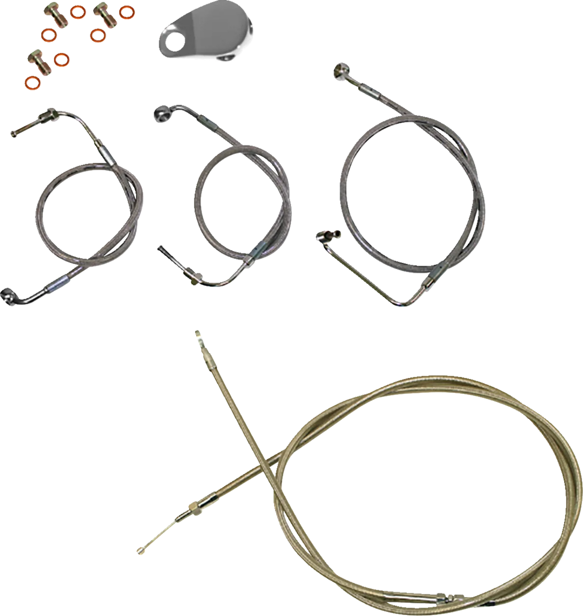Standard Stainless Braided Handlebar Cable/Brake Line Kit