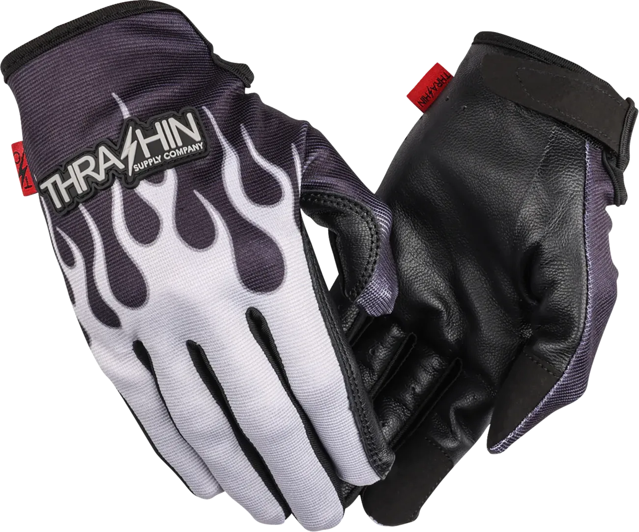 Stealth Leather Palm Flame Gloves