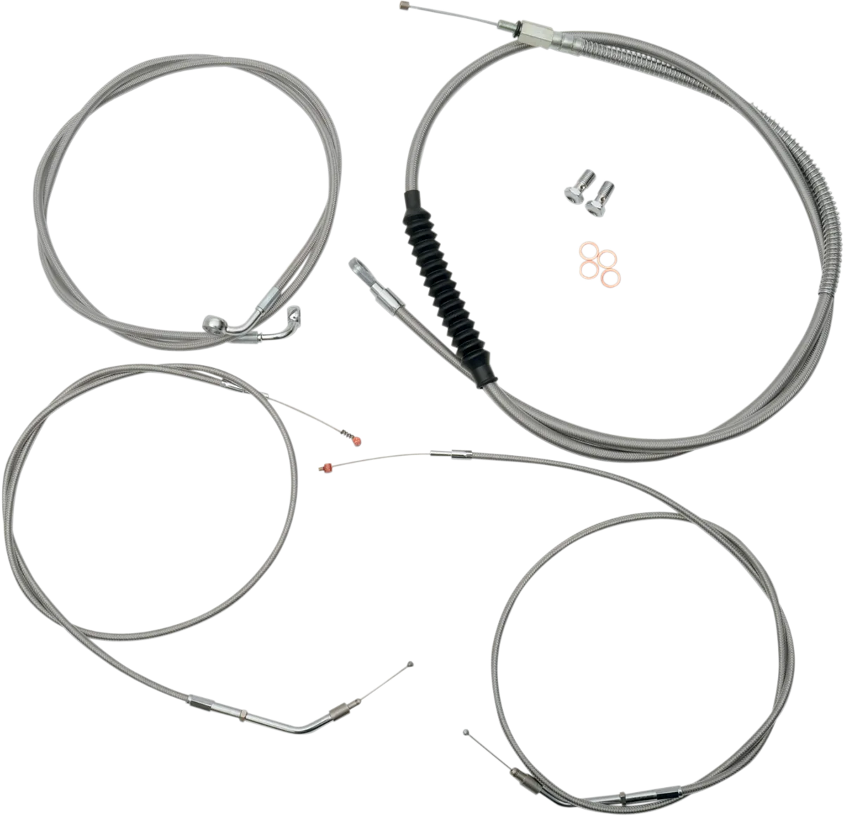 Standard Stainless Braided Handlebar Cable/Brake Line Kit
