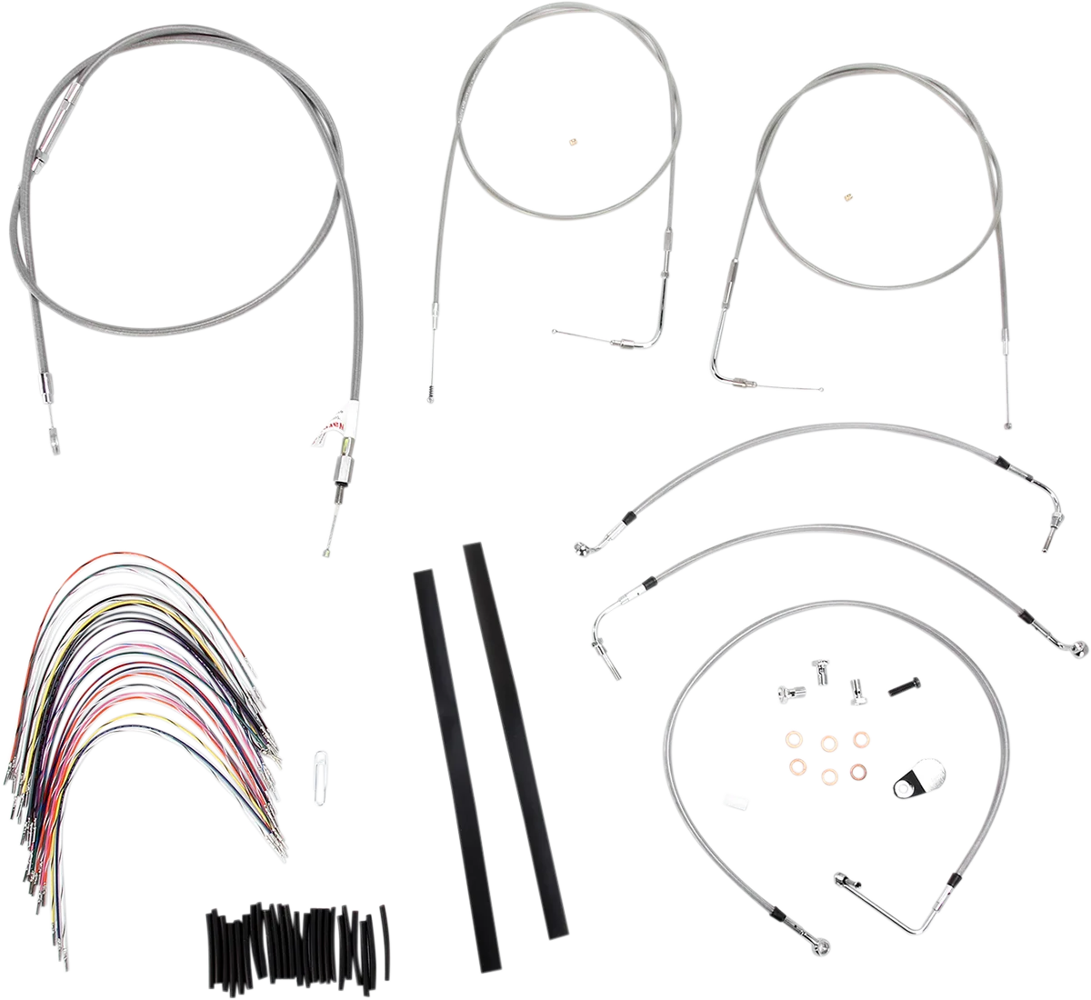 Complete Stainless Braided Handlebar Cable/Brake Line Kit