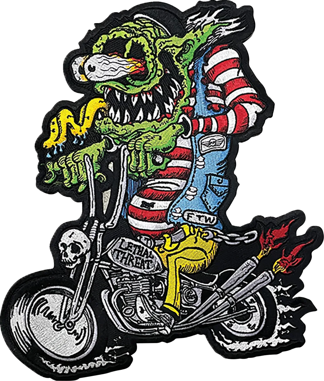 Monster Biker Embroidered Patch