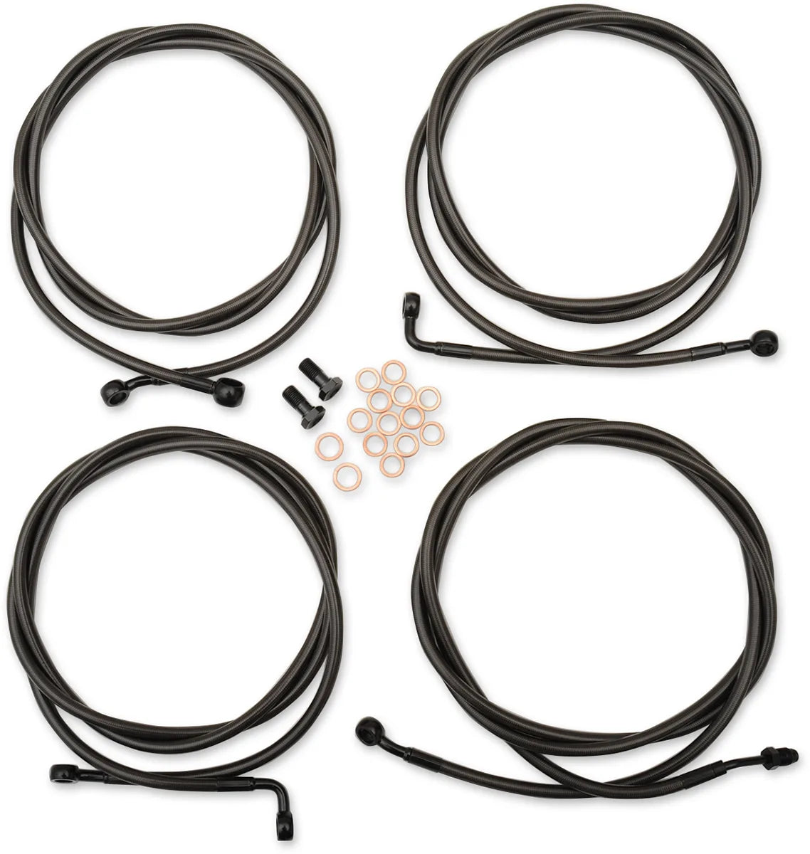 Standard Midnight Braided Handlebar Cable/Brake Line Kit — Ape Hanger