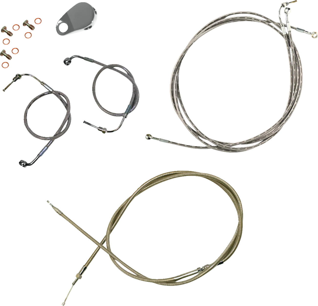 Standard Stainless Braided Handlebar Cable/Brake Line Kit