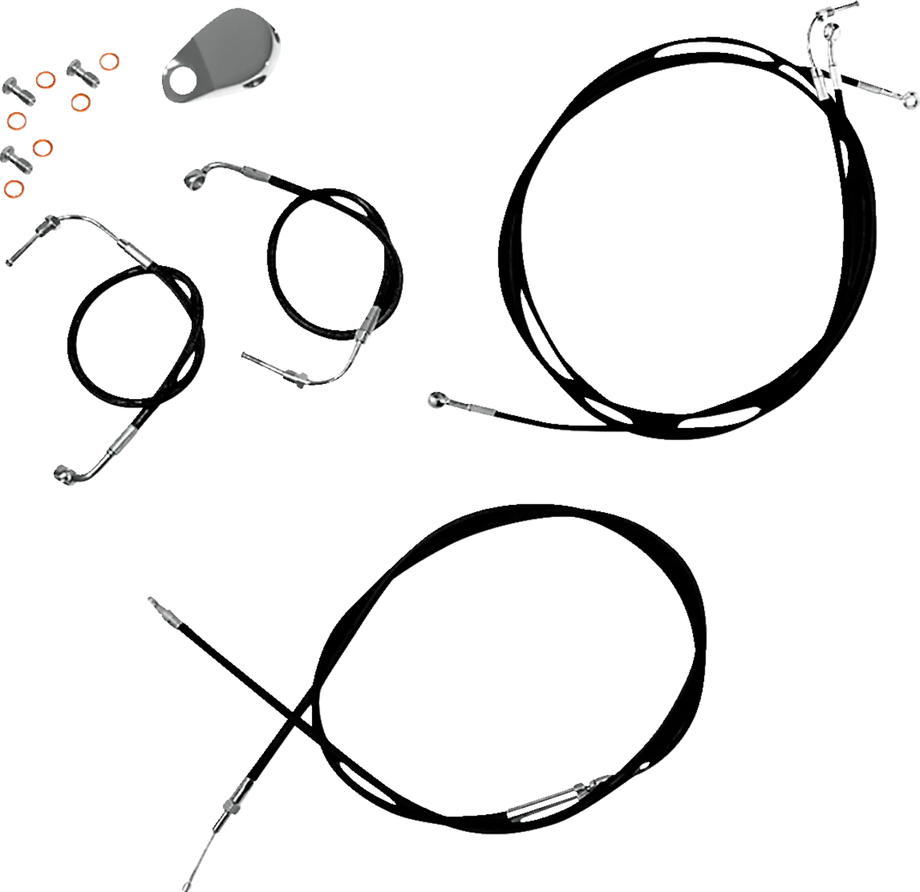 Standard Black Vinyl Handlebar Cable/Brake Line Kit — Ape Hanger
