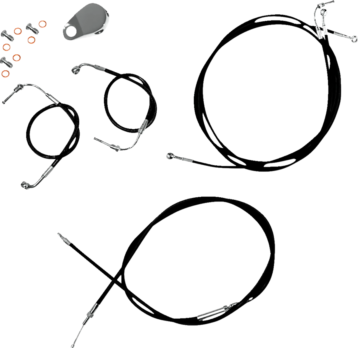 Standard Black Vinyl Handlebar Cable/Brake Line Kit — Ape Hanger