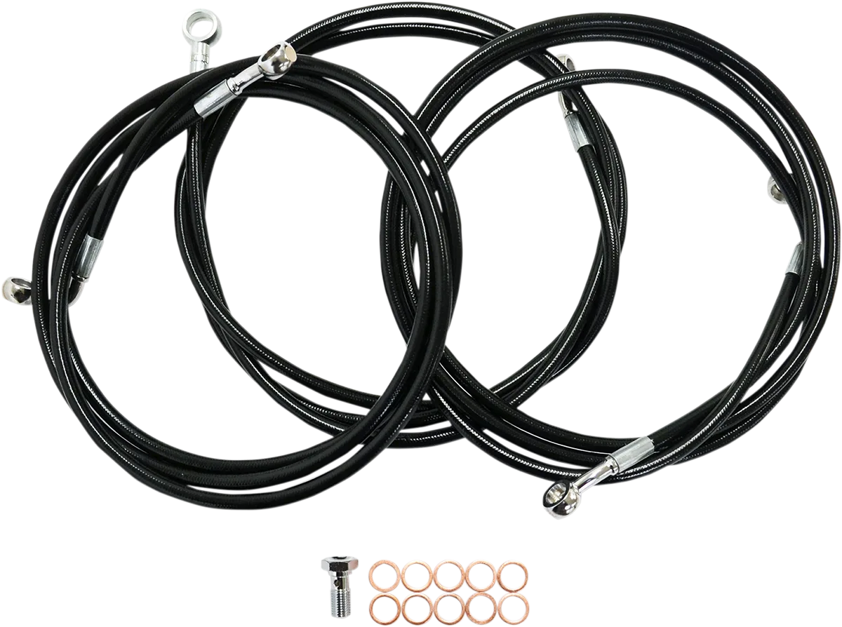 Black Braided Brake Line Kit