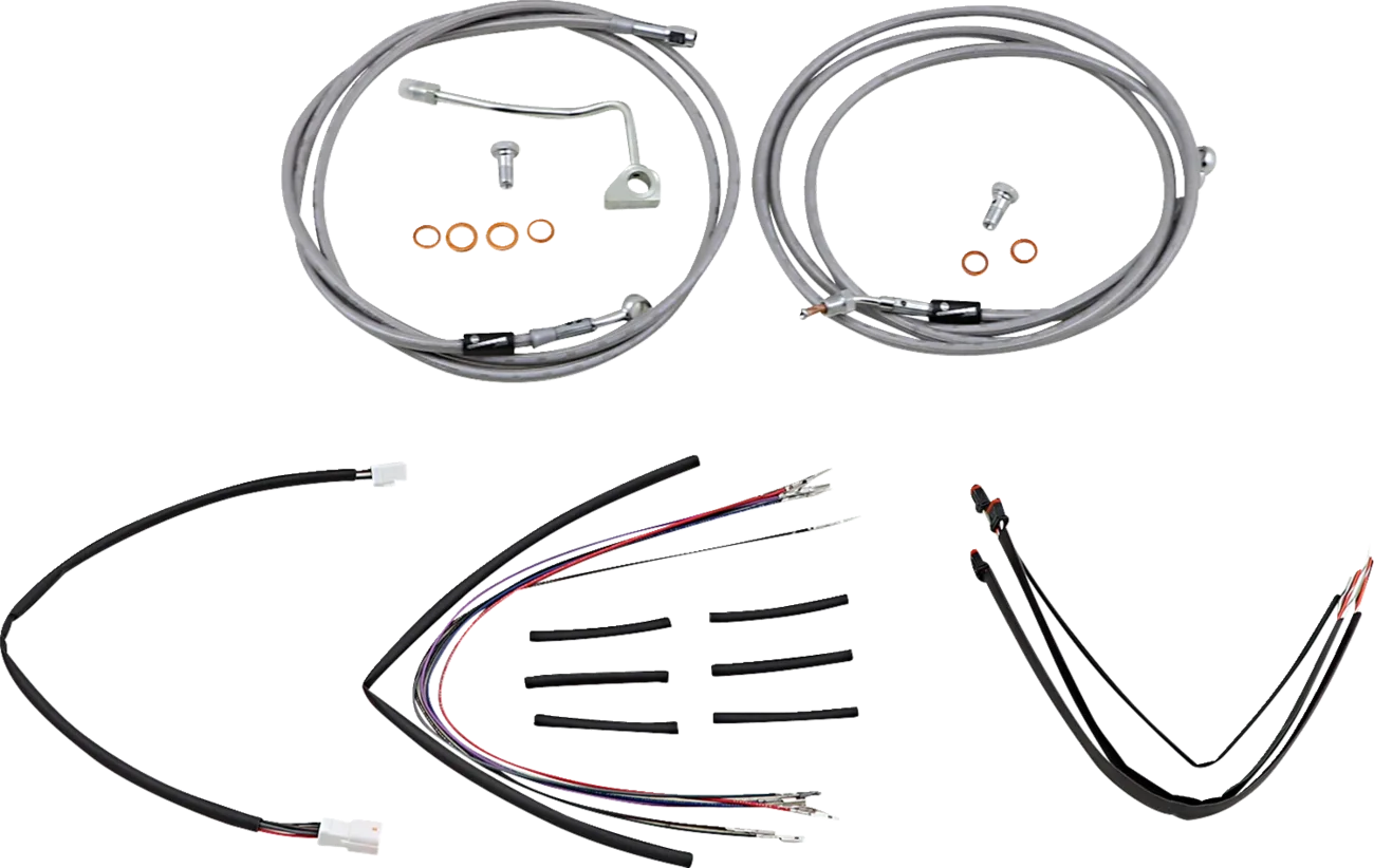 Complete Stainless Braided Handlebar Cable/Brake Line Kit