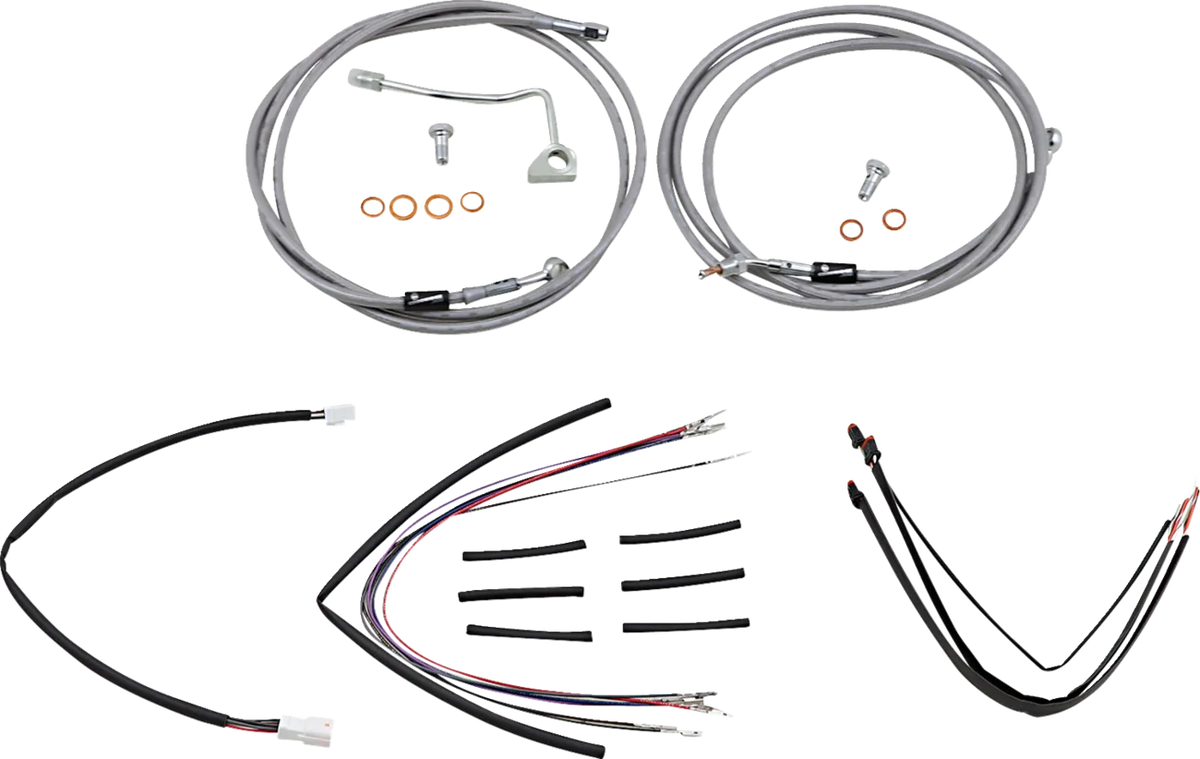 Complete Stainless Braided Handlebar Cable/Brake Line Kit