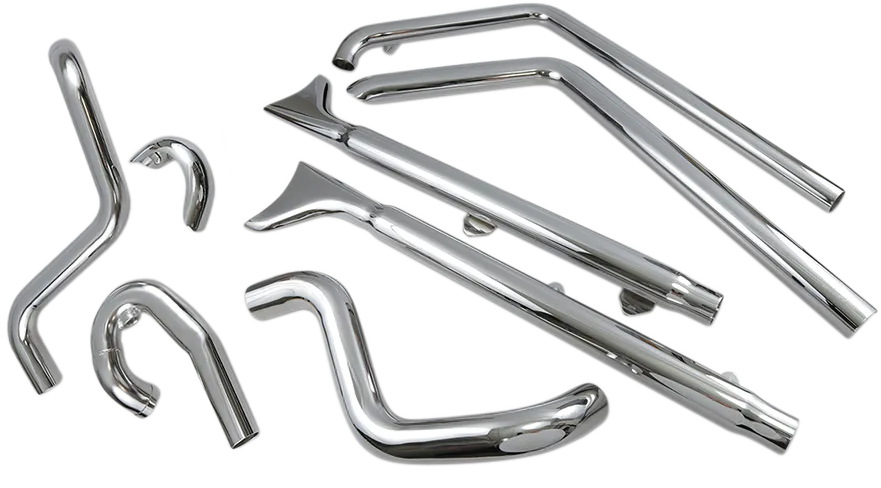 True Duals Exhaust System with Fishtail Mufflers — with Baffles