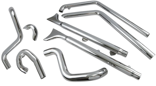 True Duals Exhaust System with Fishtail Mufflers — with Baffles