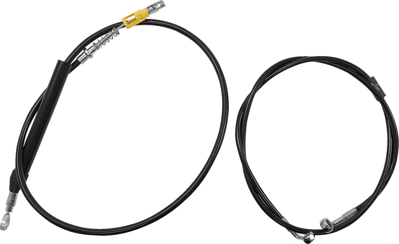 Complete Black Vinyl Braided Handlebar Cable/Brake Line Kit