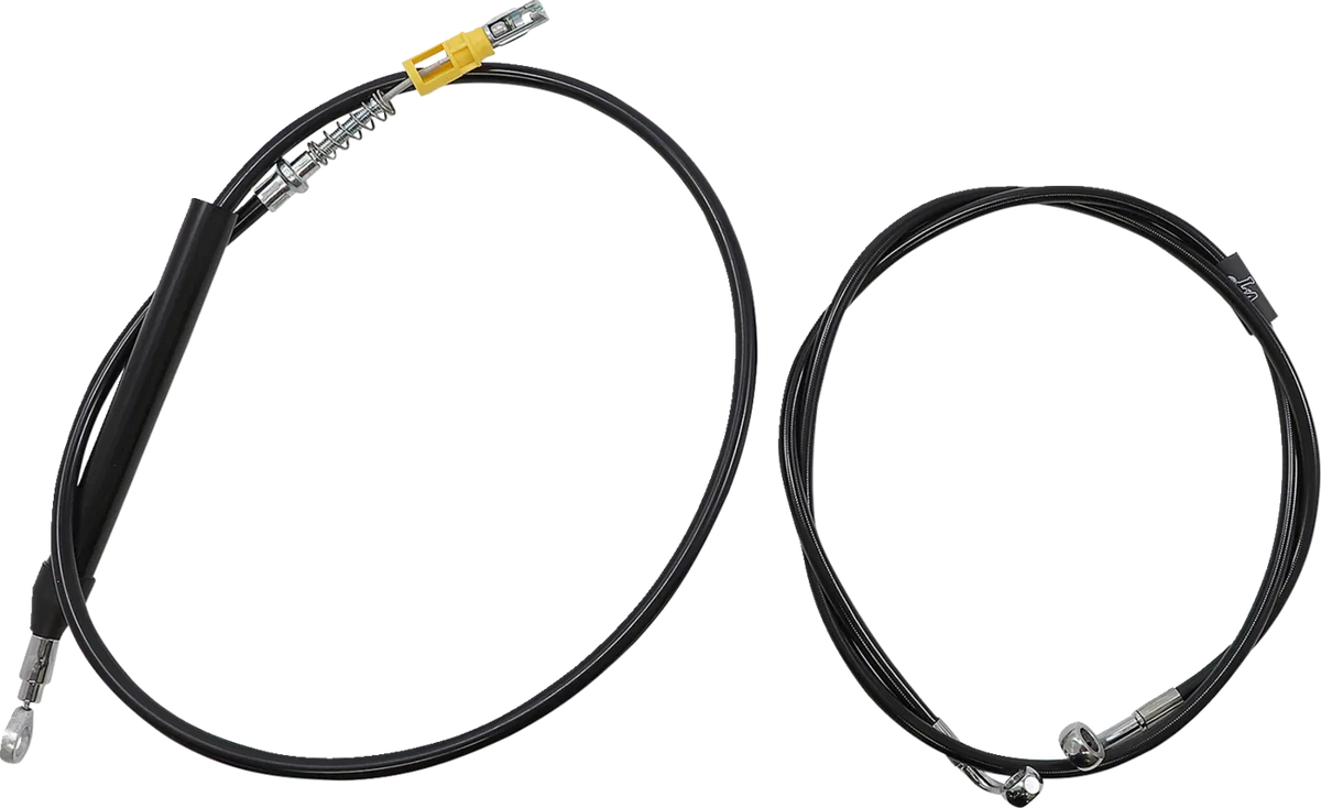 Complete Black Vinyl Braided Handlebar Cable/Brake Line Kit
