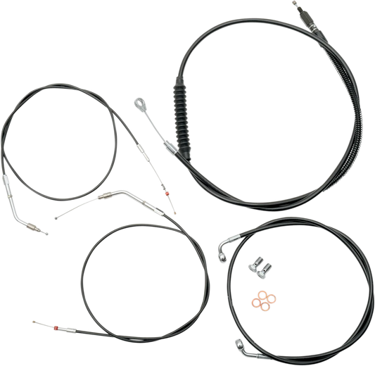 Standard Black Vinyl Handlebar Cable/Brake Line Kit — Mini/Ape Hanger