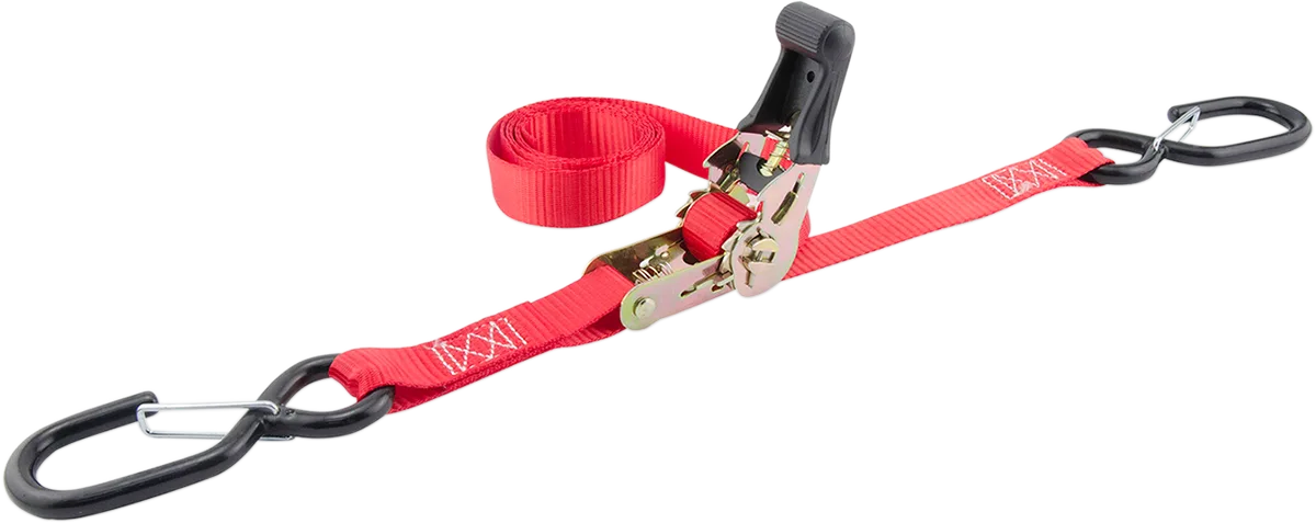 1" x 6' Heavy-Duty Motorcycle Ratchet Straps with Safety Hooks