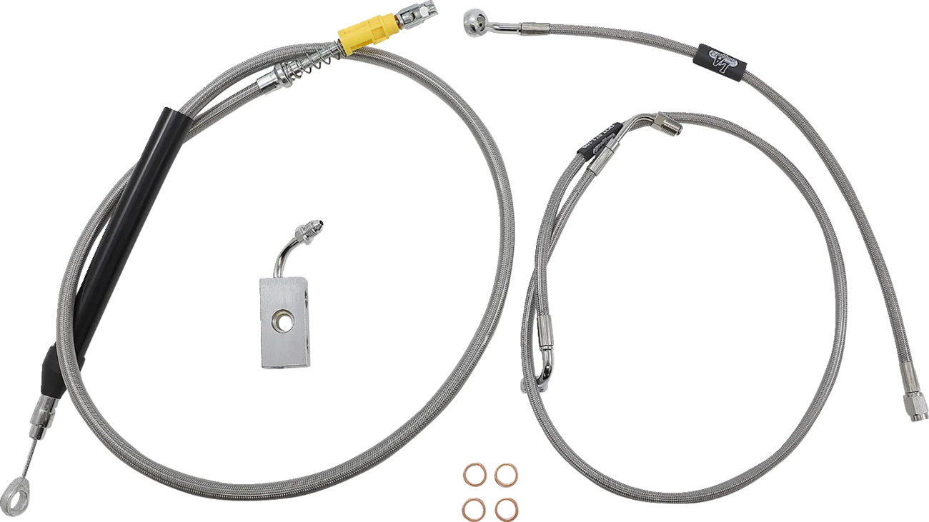 Standard Stainless Braided Handlebar Cable/Brake Line Kit