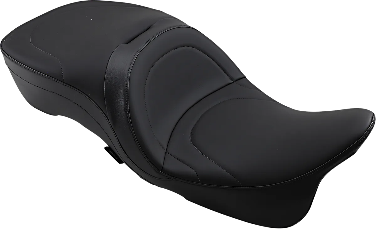 Backrest Compatible 2-Up Leather Touring Seat — Mild Stitched