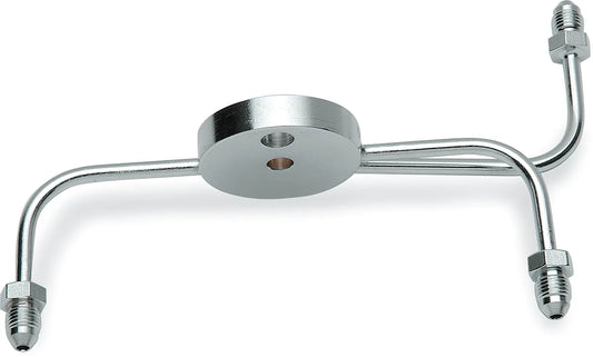 Chrome Steel Front Brake Tee with Fittings for Dual-Disc Applications