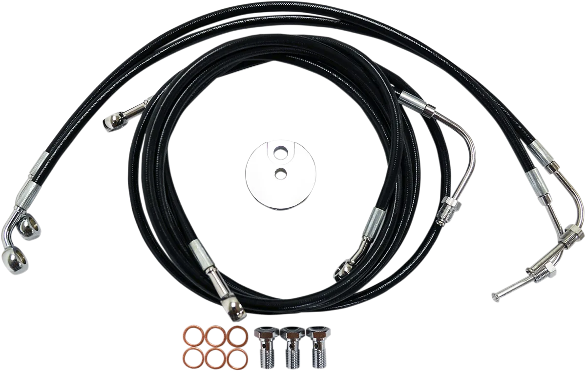 Black Braided Brake Line Kit