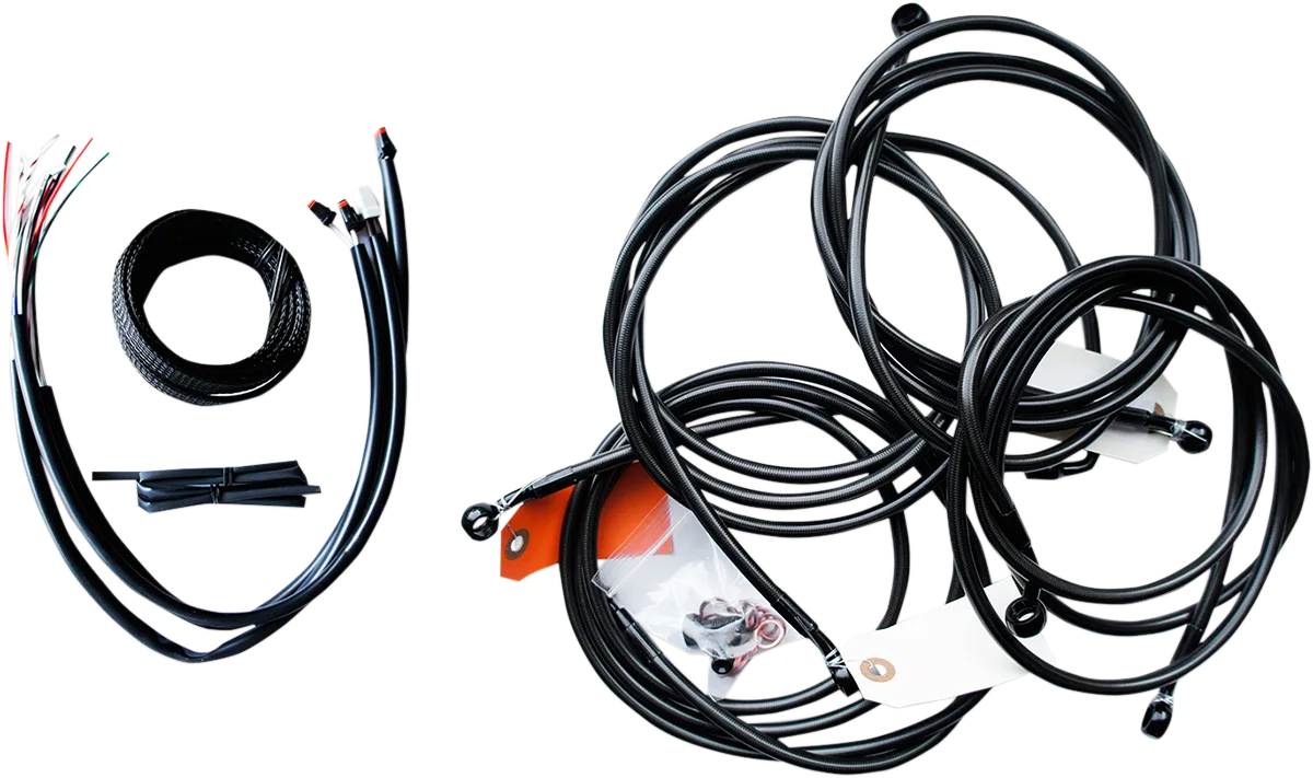 Complete Midnight Braided Handlebar Cable/Brake Line Kit — Standard