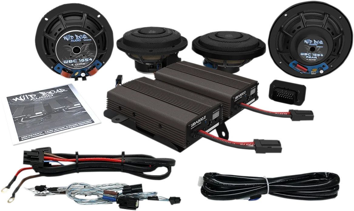 Front & Rear Speaker Kit with 600 W Amp
