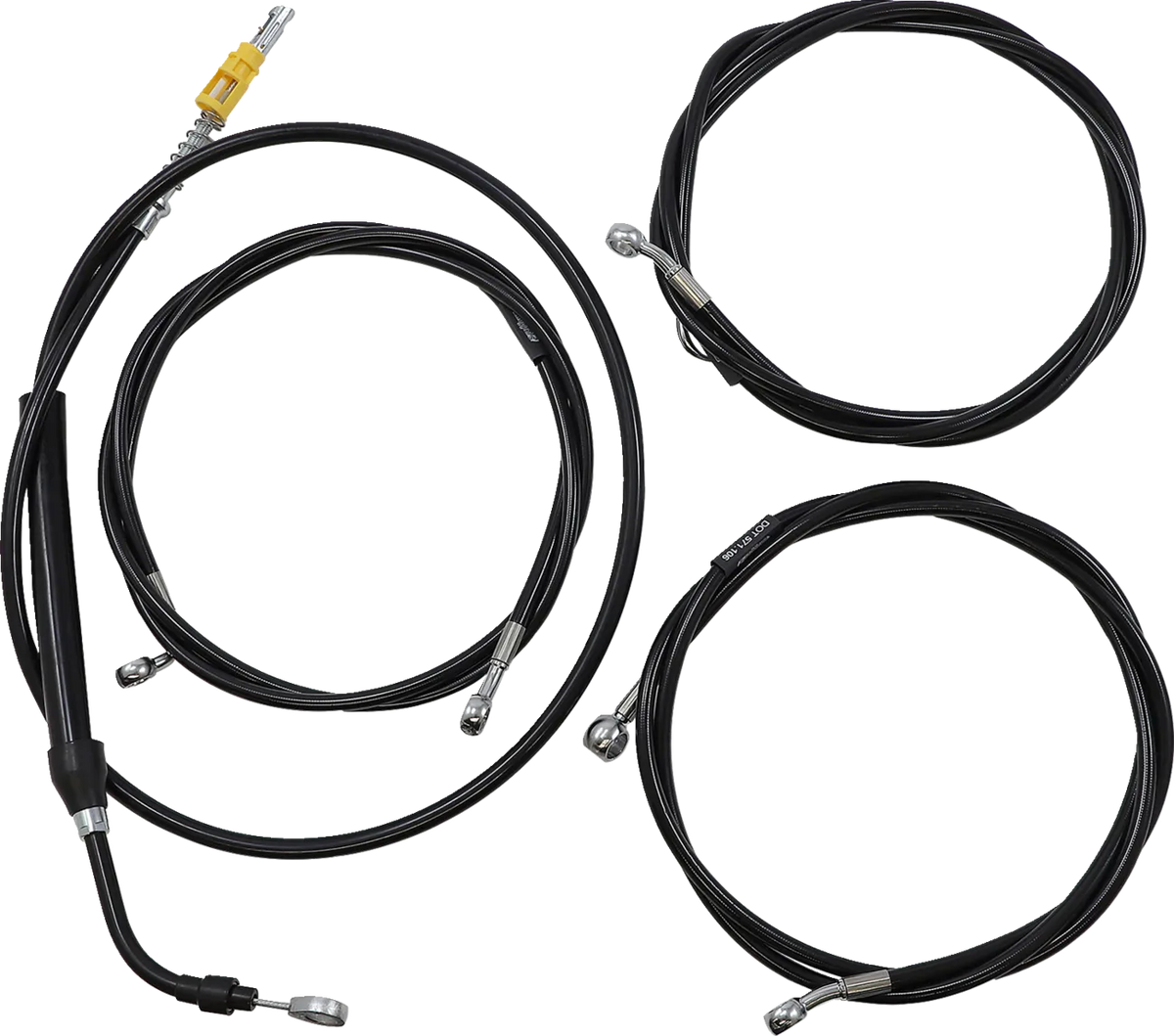 Complete Black Vinyl Braided Handlebar Cable/Brake Line Kit