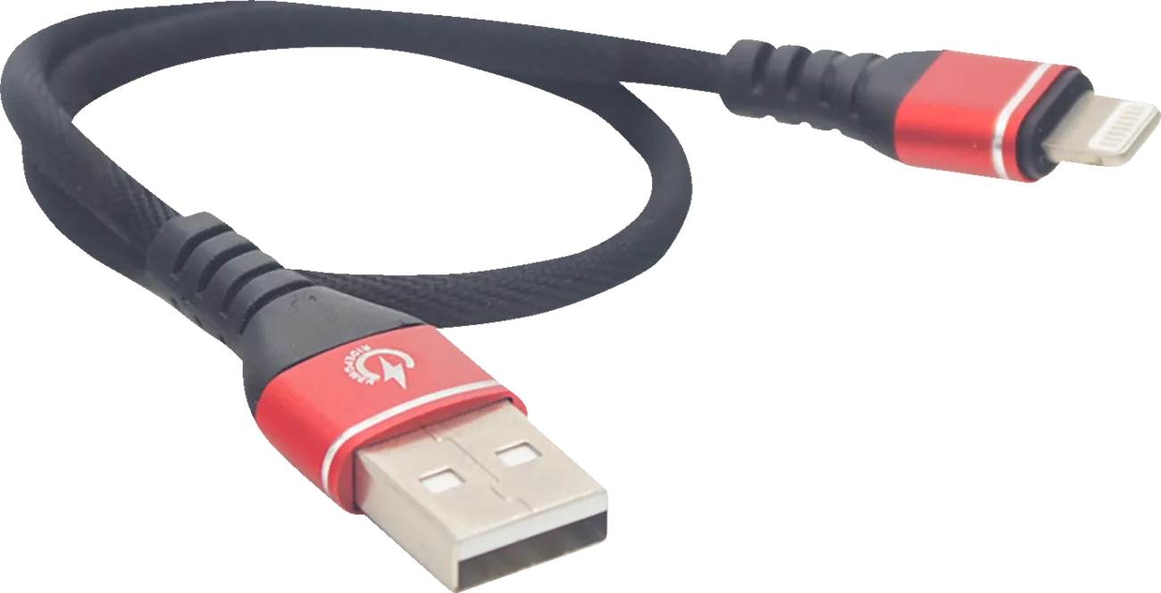 12" Male USB to Male Lightning Phone Charging Cable