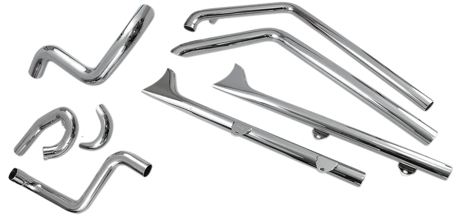 True Duals Exhaust System with Fishtail Mufflers — without Baffles