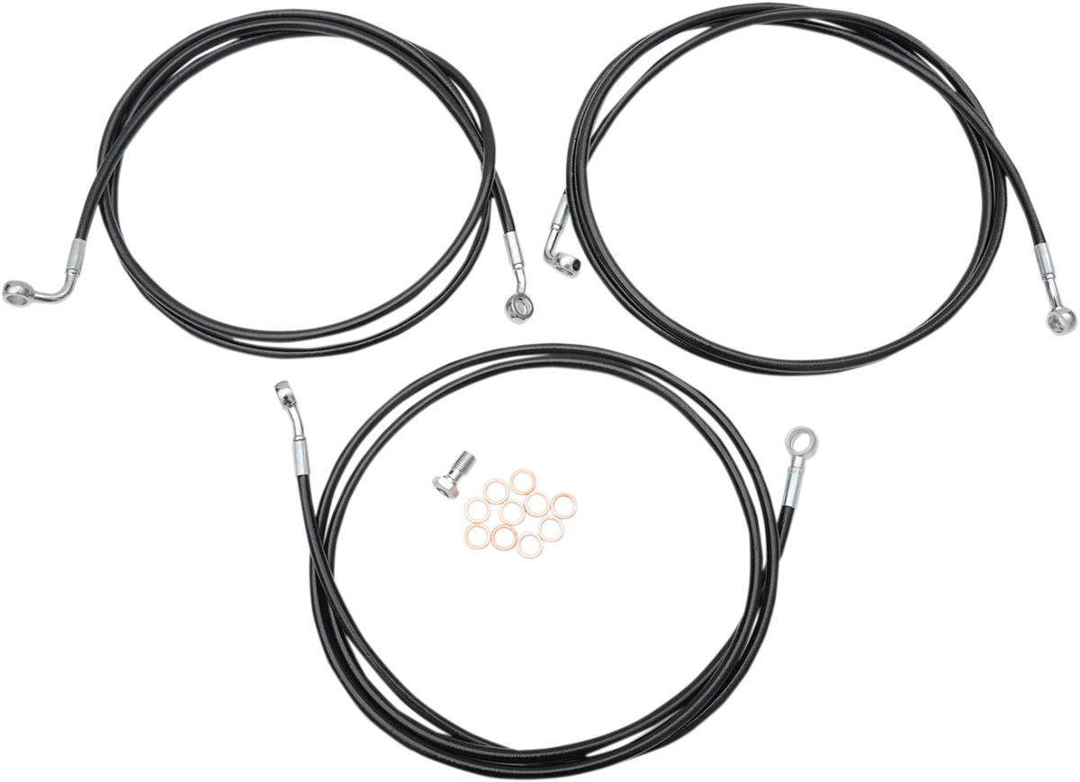 Black Braided Brake Line Kit