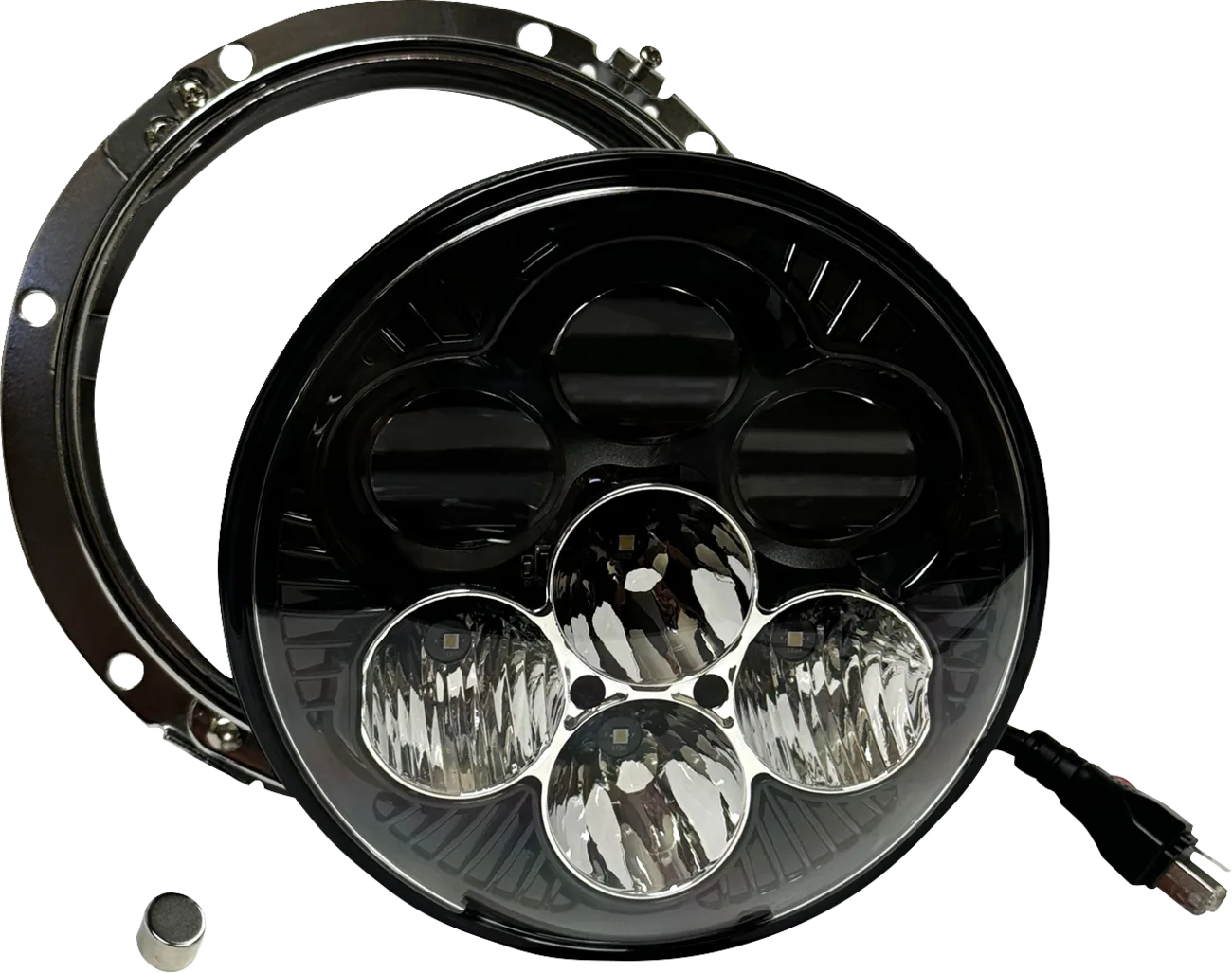 Shark Demon® 7” Round LED Headlight with Color Changing Backlight