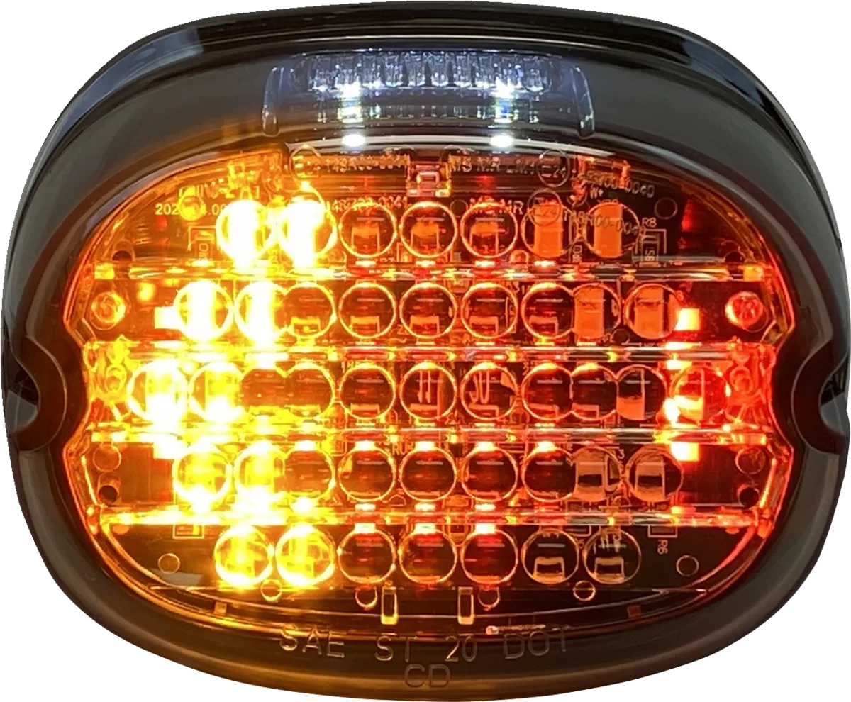Low Profile LED Taillight with Integrated Auxiliary Turn Signals