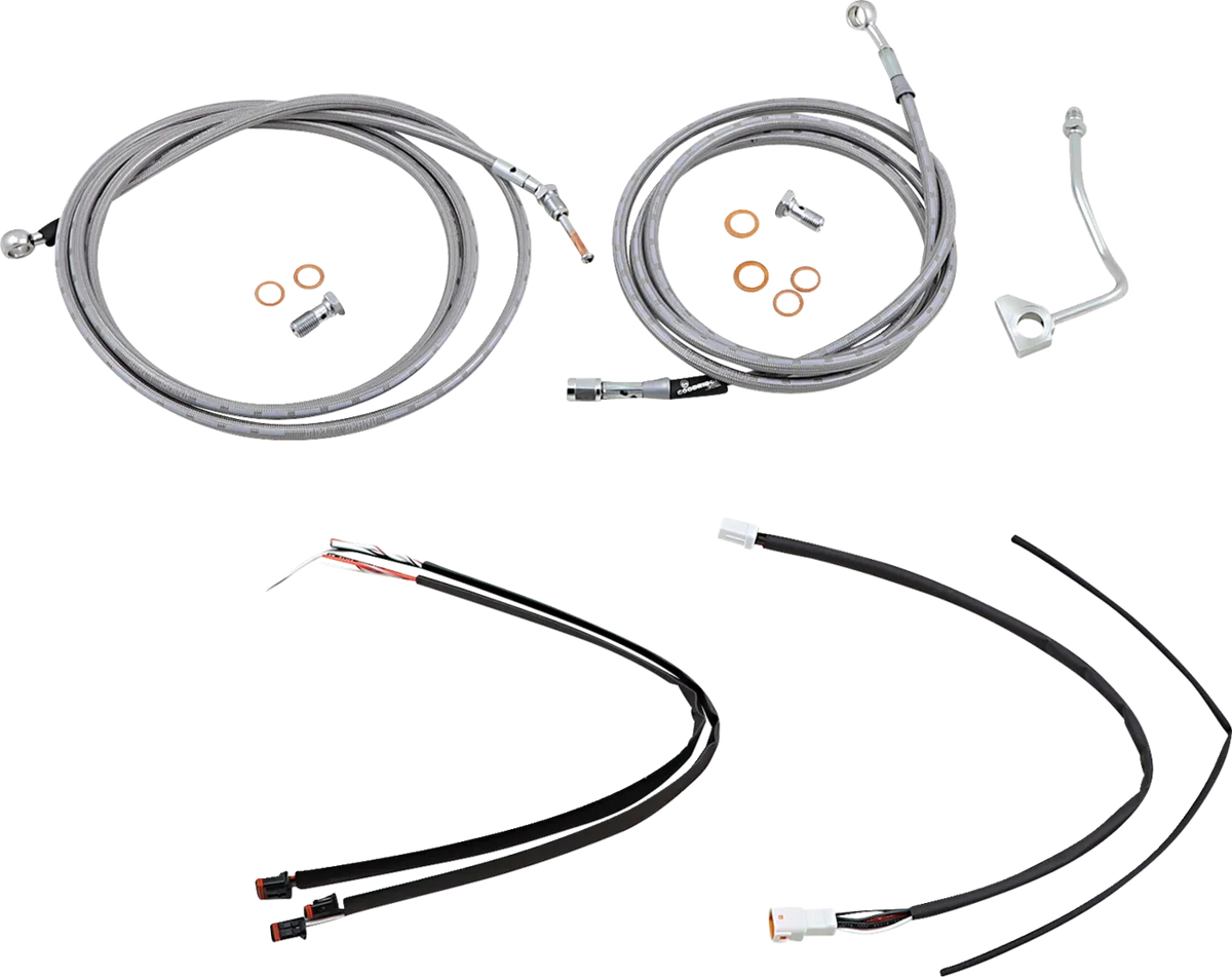 Complete Stainless Braided Handlebar Cable/Brake Line Kit