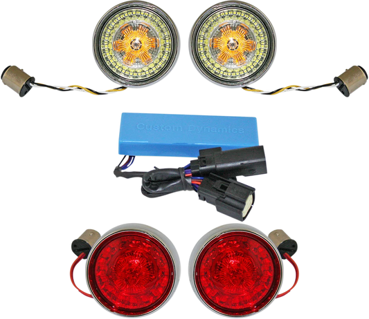 Complete Front & Rear Turn Signal Conversion Kit with Bullet Bezel Lenses