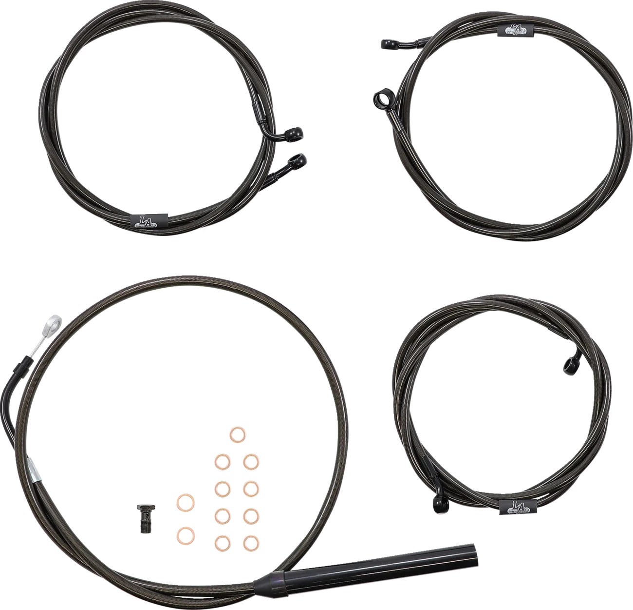 Standard Midnight Braided Handlebar Cable/Brake Line Kit — Ape Hanger