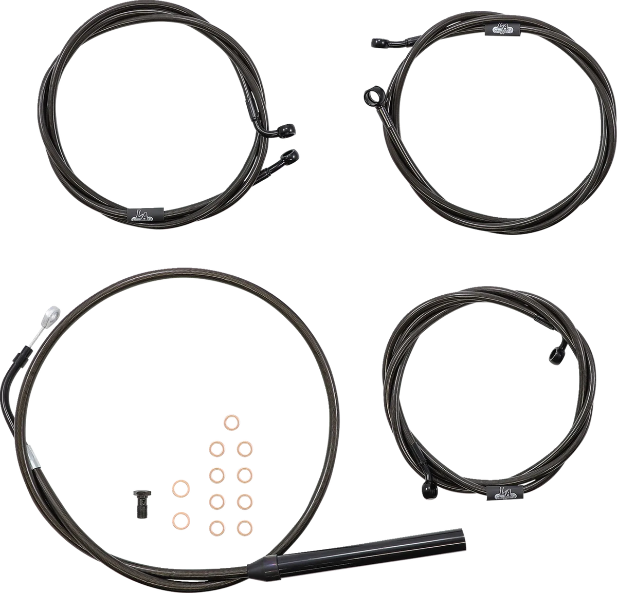 Standard Midnight Braided Handlebar Cable/Brake Line Kit — Ape Hanger