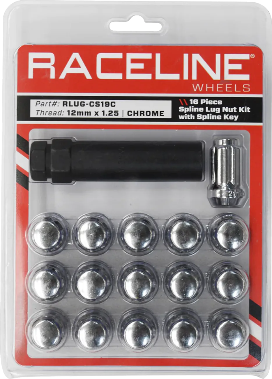 Spline Lug Nut Kit with Spline Key - 16 Pack