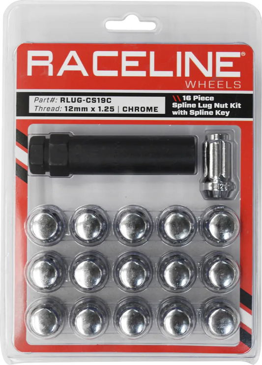 Spline Lug Nut Kit with Spline Key - 16 Pack