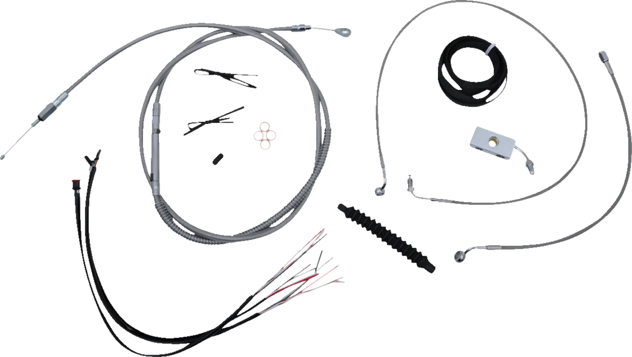 Complete Stainless Braided Handlebar Cable/Brake Line Kit — Cable Kit
