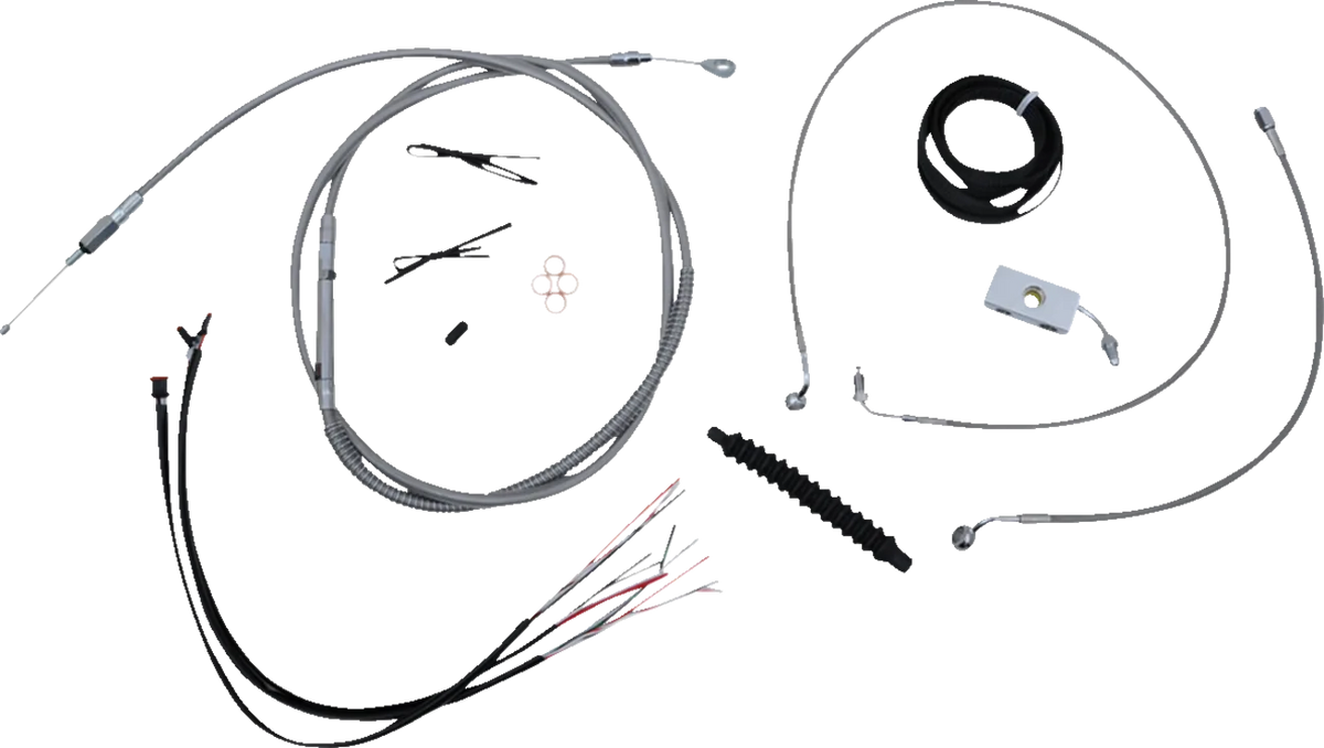 Complete Stainless Braided Handlebar Cable/Brake Line Kit — Cable Kit