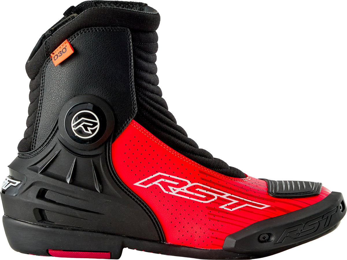 TRACTECH EVO D3O SHORT BOOT BLACK/FLO RED 7