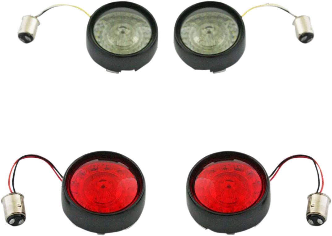 Complete Front & Rear Turn Signal Conversion Kit with Bullet Bezel Lenses