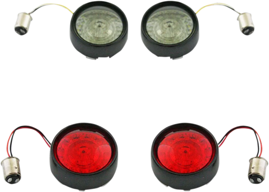 Complete Front & Rear Turn Signal Conversion Kit with Bullet Bezel Lenses