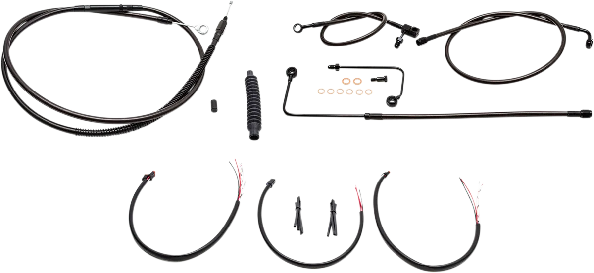 Complete Midnight Braided Handlebar Cable/Brake Line Kit — Standard