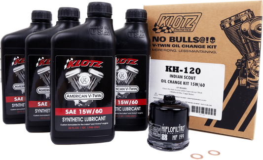 INDIAN SCOUT 15W-60 SYNTHETIC OIL CHANGE KIT