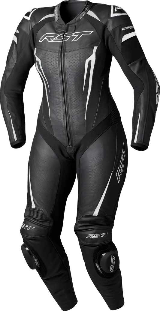 TRACTECH EVO D3O LADIES SUIT BLACK/WHITE LEATHER MD