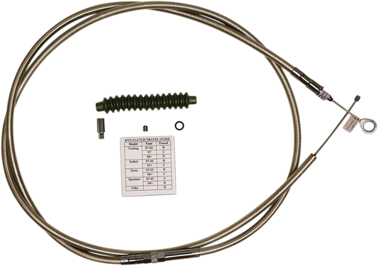 BYO™ Build Your Own™ Clutch Cable Kit - 80" - Dyna/Softail - Braided Stainless Steel